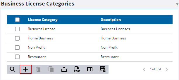 Add a Business License Category