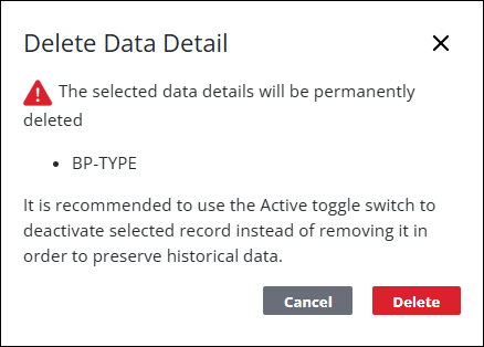 Remove a Case Data Detail