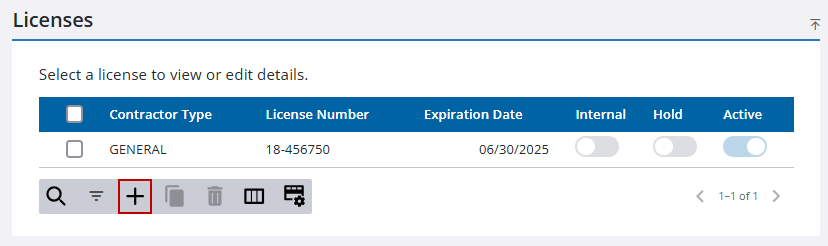 Add a Contractor License
