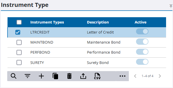 Edit an Instrument Type
