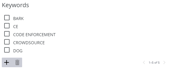 Picture of Add Keywords to a Service Request Template