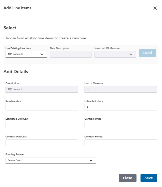 Add Line Items
