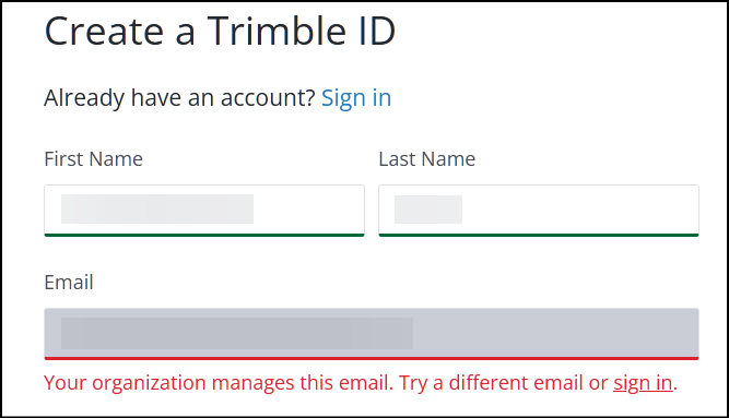 Create a Trimble ID