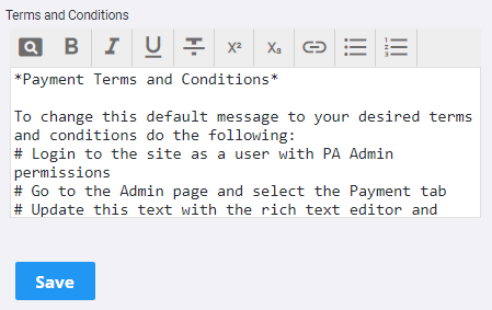 Configure Payment Terms and Conditions