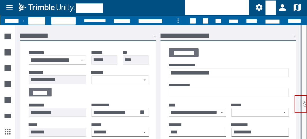 The slider bar is on the far right of the page, next to the vertical text MAP.