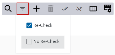 Image of Checklists icons with Re-Check selected