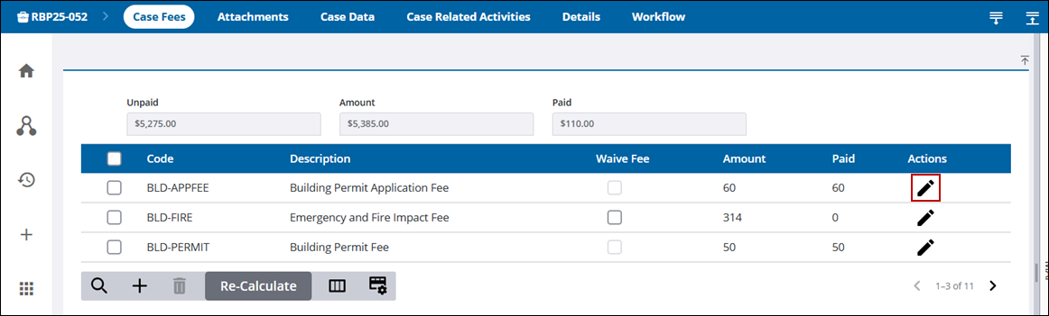 Edit a Fee
