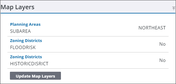 Image of Map Layers panel from the case summary page
