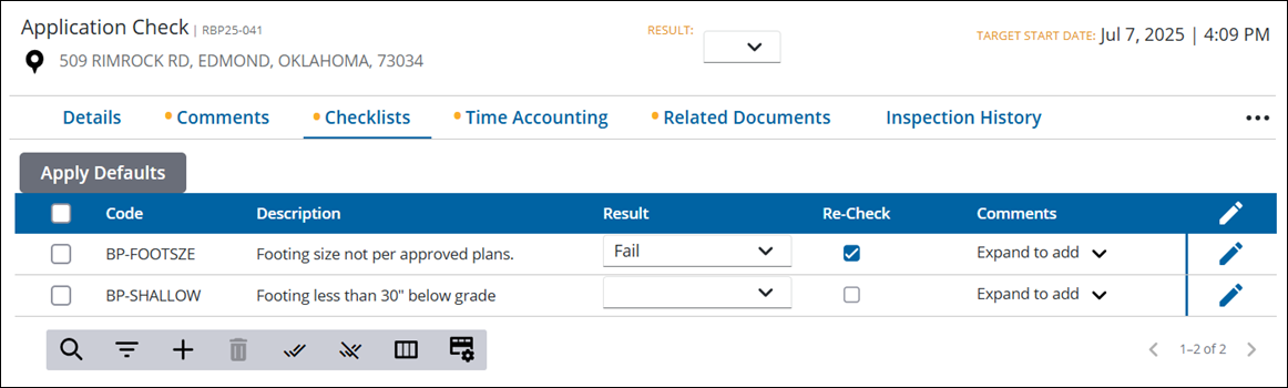 Image of Task Manager Results panel with Checklists open and Re-Check selected