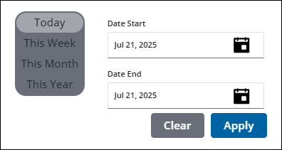 Image of Task Manager date range calendar
