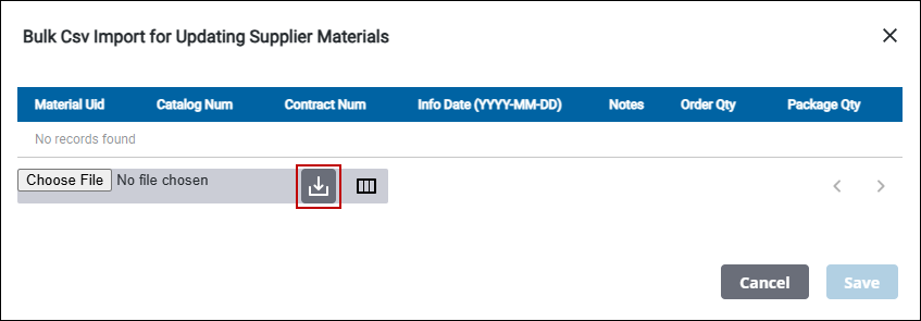 Update Supplier Material in Bulk