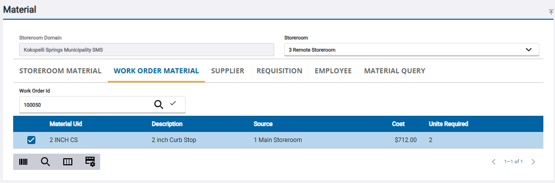 Receive Material from a Work Order