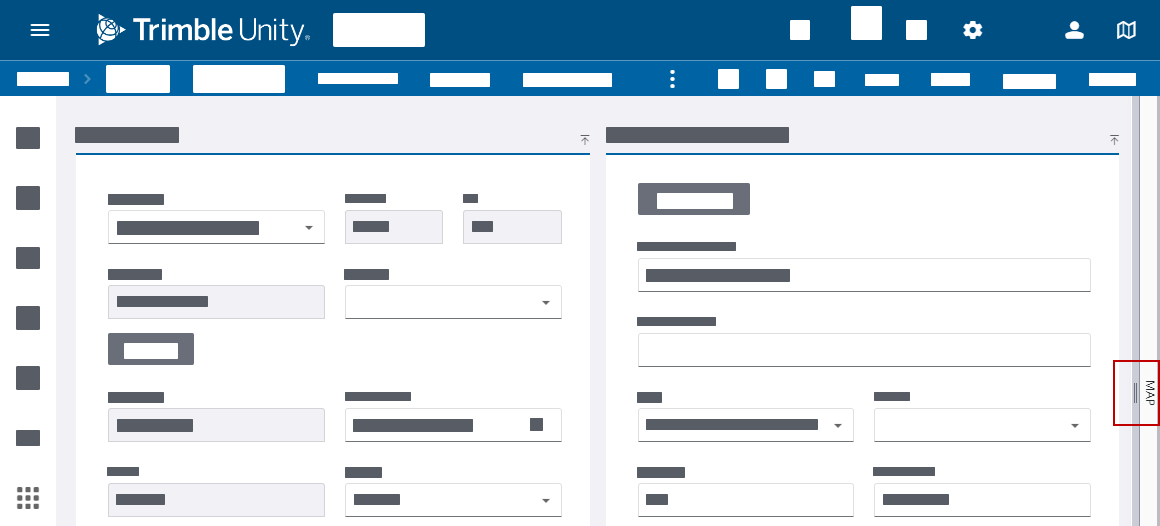 The slider bar is on the far right of the page, next to the vertical text MAP.
